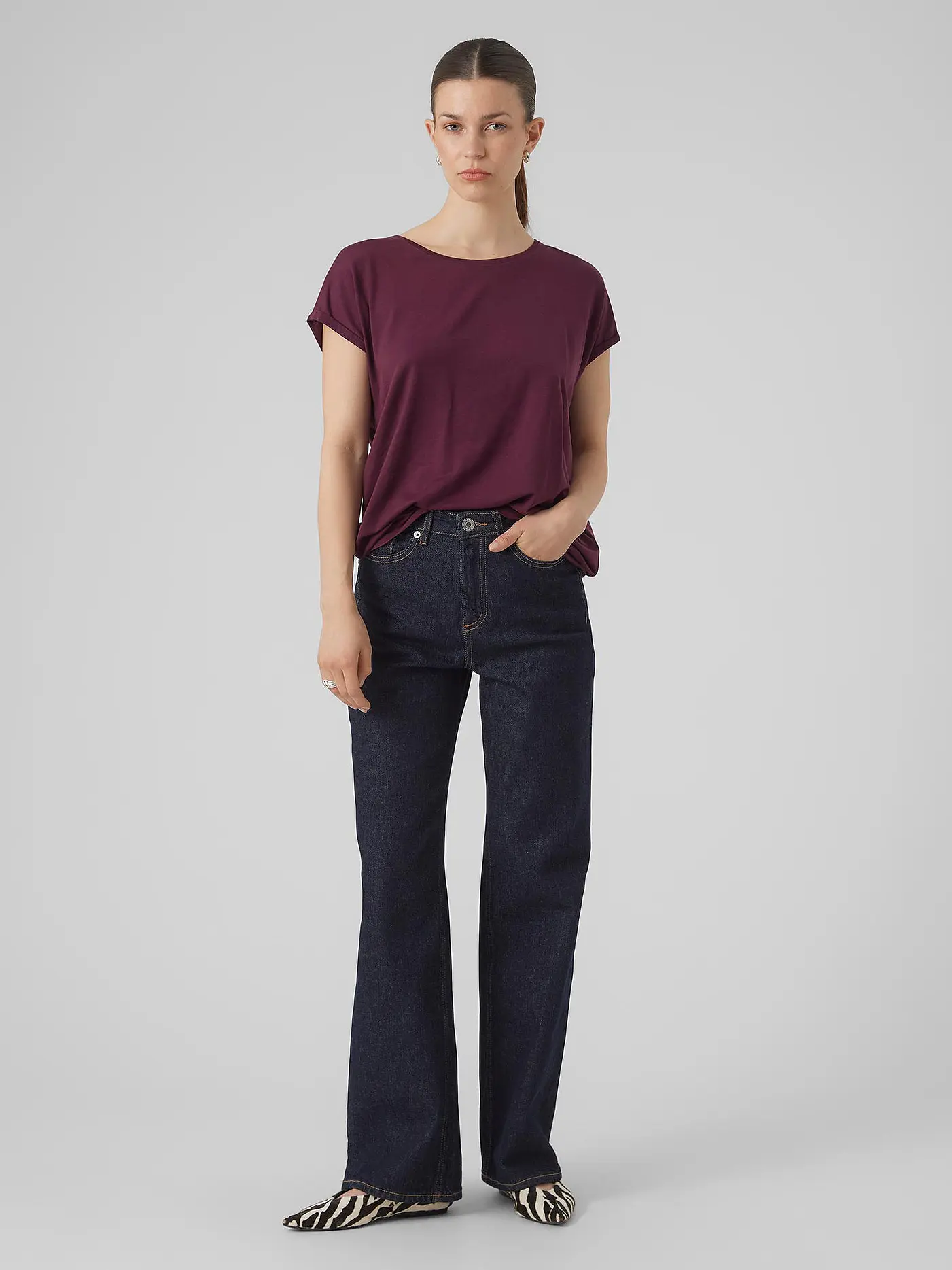 VERO MODA | T-Shirt VMAVA | dunkelrot